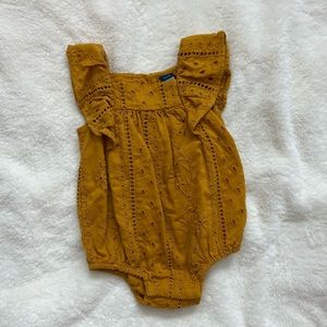 Embroidered Ruffle Trim Romper